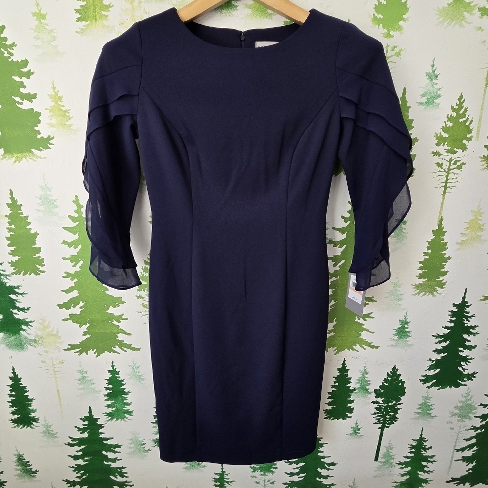 Marc New York Womens 3/4 Sleeve Sheath Dress